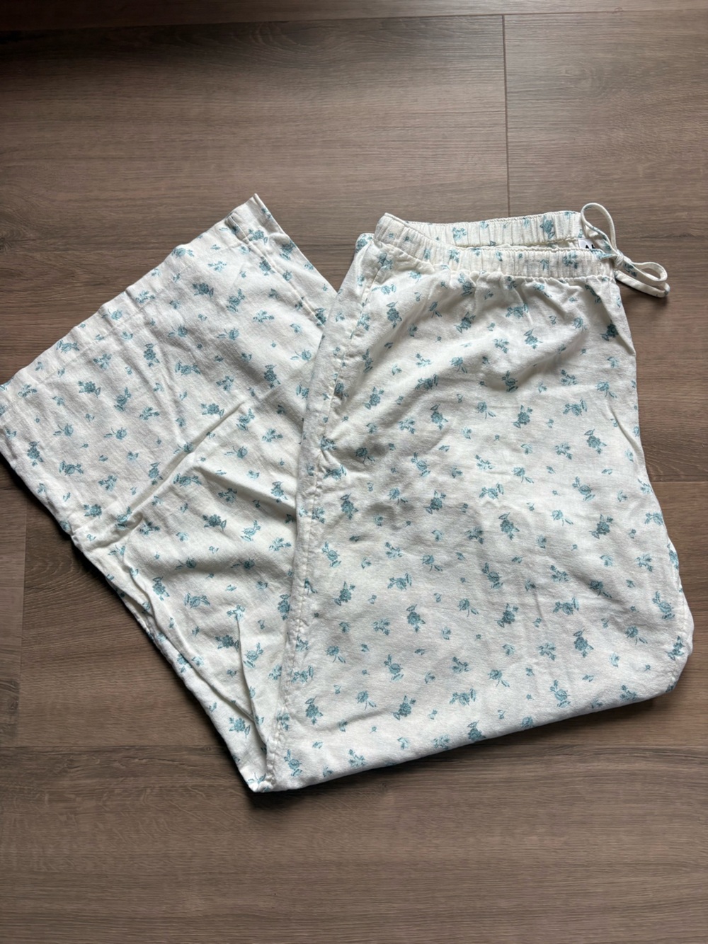Linen Blend Floral Wide Leg Lounge Pants